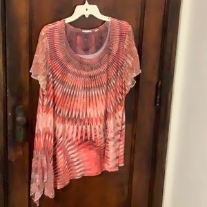 2/$10 Grommet detail multi colorful tunic